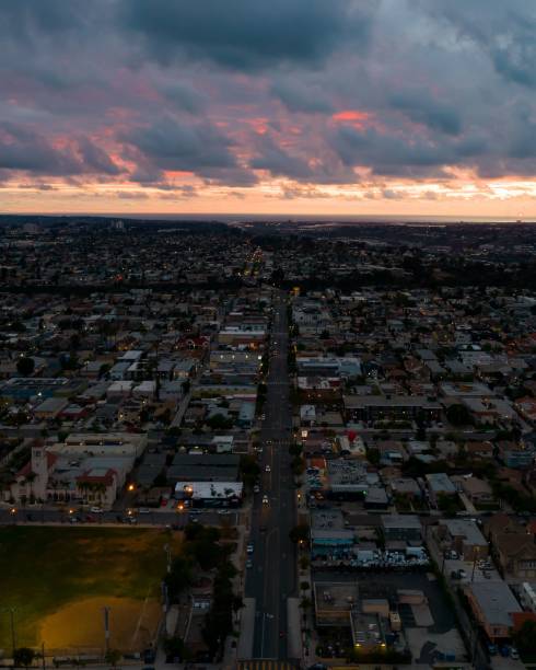 istock High angle shot of a beautiful cityscape during sunset 1455212121