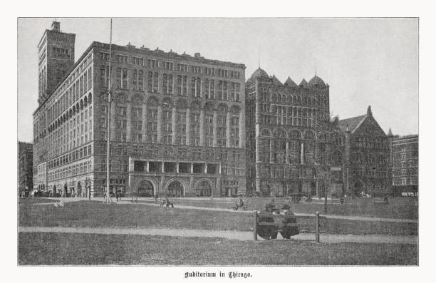 istock Auditorium Building in Chicago, Illinois, USA, halftone print, published 1899 1455214127