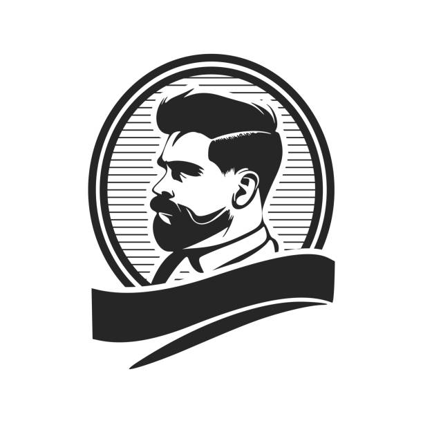 istock Brutal man logo. The logo can depict a stylized design for a barbershop or salon. 1455222012