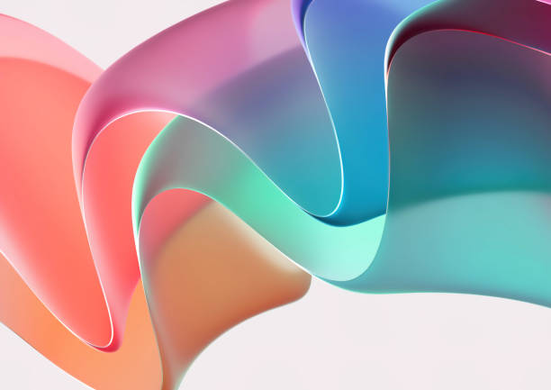 istock 3d rendering Curve Dynamic Fluid Liquid Wallpaper. Light Pastel Cold Color Colorful Swirl Gradient Mesh. Bright Pink Vivid Vibrant Smooth Surface. Blurred Water Multicolor Neon Sky Gradient Background 1455222165