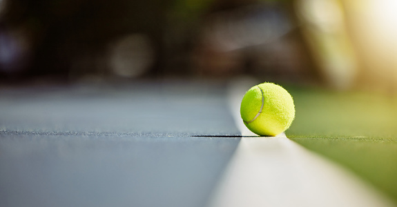 Close up of a pickleball court.