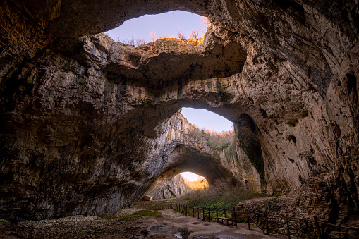 inside of fantastic Devetashka cave in north Bulgaria, near Lovech town