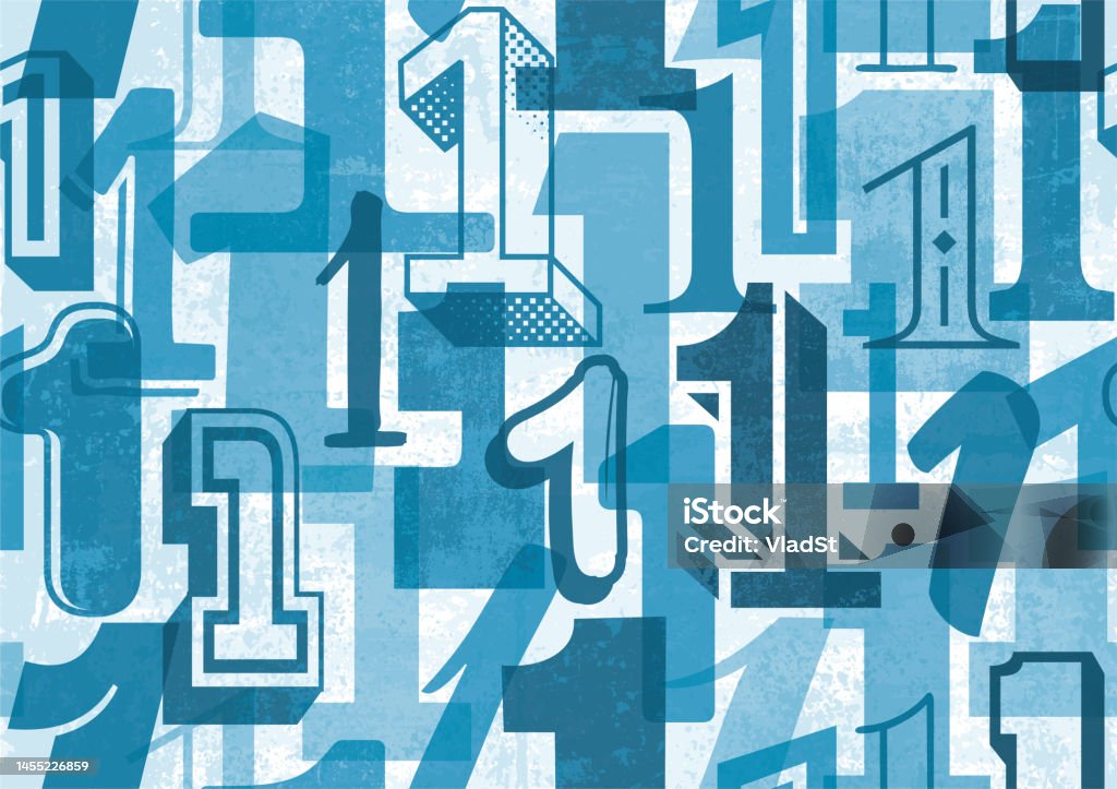 Number One Background Number One Seamless Pattern Numerical Typography Background Stock ...