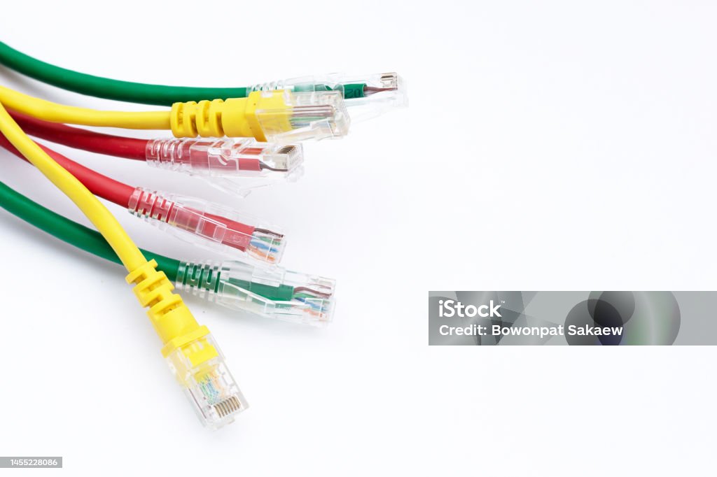 Lan Connection Pic Lan Network Connection Ethernet Cables On White Stock Photo - Download ...