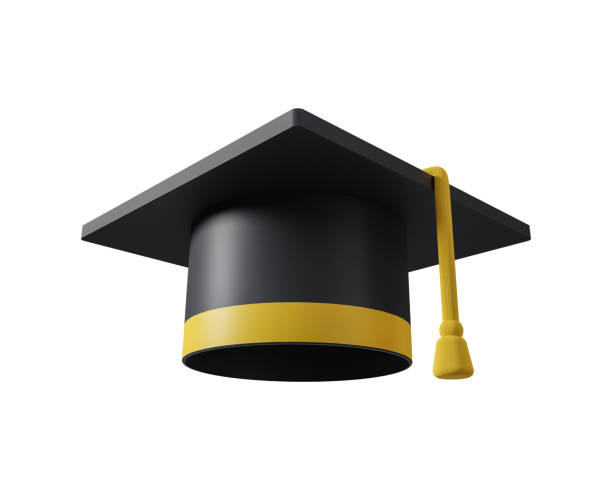 istock Mortar board 3d illustration isolated on white background. Academic cap 3d illustration 1455230674