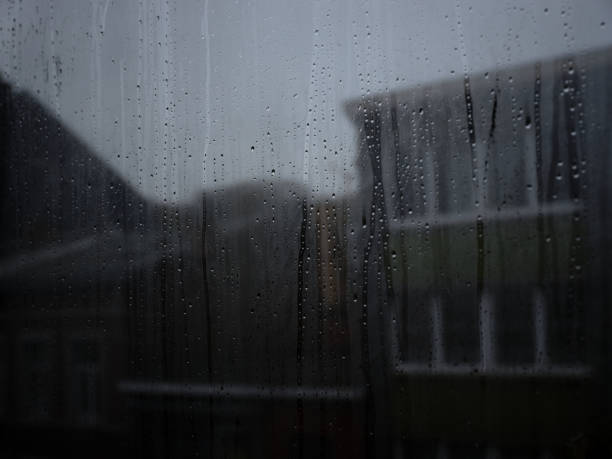 istock Steamy winter window over opposite building 1455231019