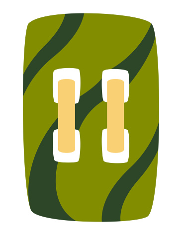 Rectangular Button In Flat Style Stock Illustration - Download Image