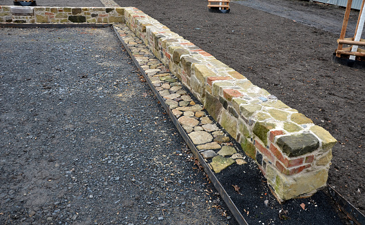 hand-stacked stone walls that you can find mostly in gardens and around houses. supporting part of the slope, dividing a terraced plot, can serve as a support for a raised bed, soil, landscaping, dry wall, workspace, flying, fly