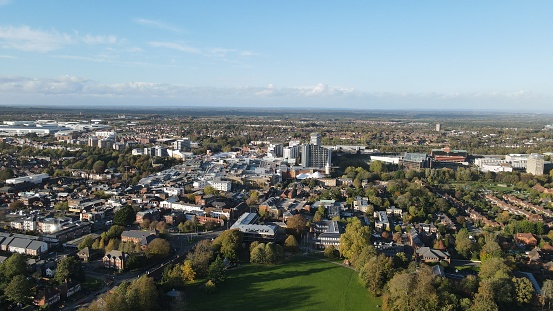 Basingstoke town centre UK drone aerial view
