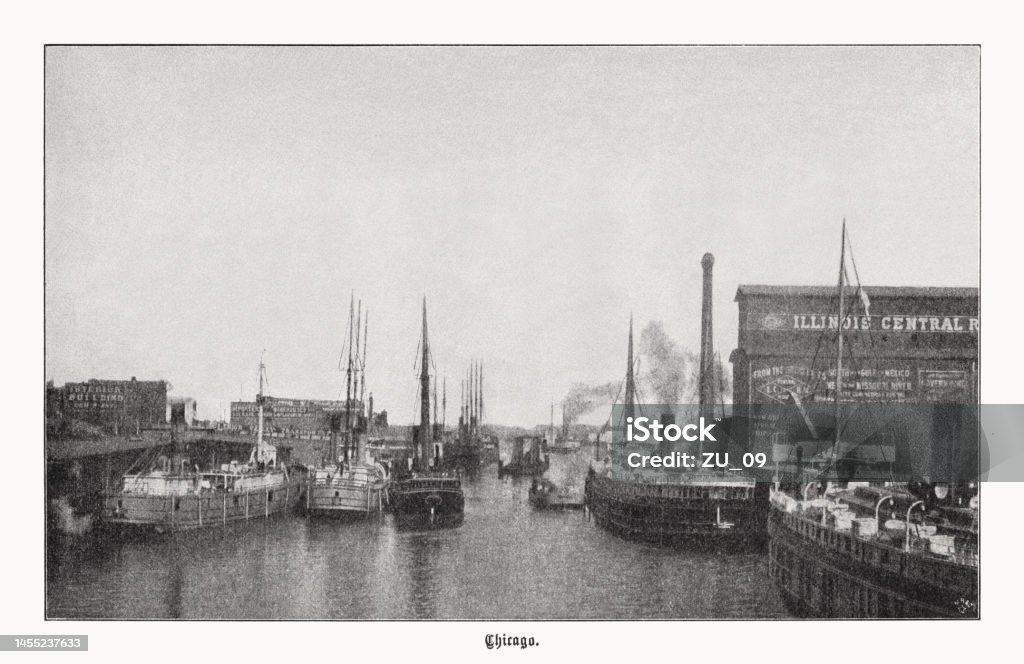 Bến Cảng Sông Ở Chicago Illinois Hoa Kỳ Bản In Halftone Xuất Bản Năm 1899  Hình Minh Họa Sẵn Có - Tải Xuống Hình Ảnh Ngay Bây Giờ - Istock