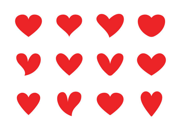 иконки форм сердец - heart stock illustrations