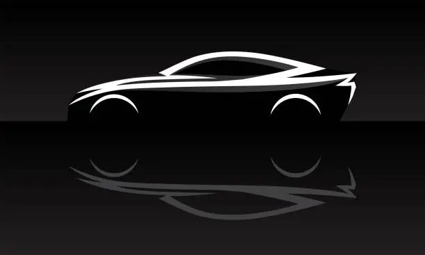 Vector illustration of Auto sports car vehicle silhouette
