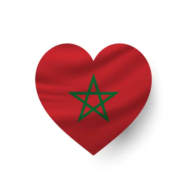 Vector illustration of Morocco heart flag. Vector