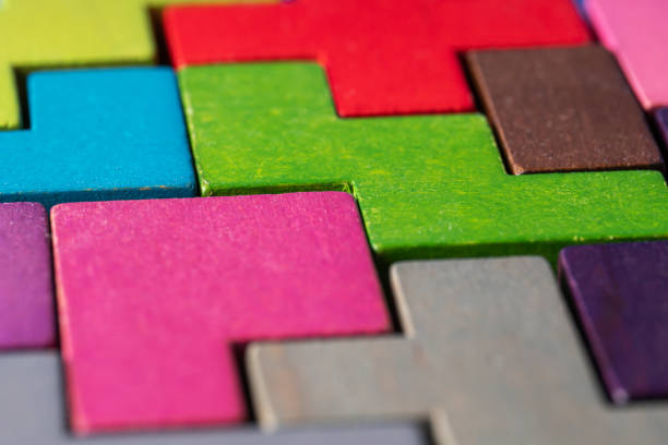 istock Geometric shapes on a wooden background. 1455241240