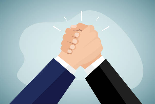 팔씨름 - conflict competition arm wrestling business stock illustrations