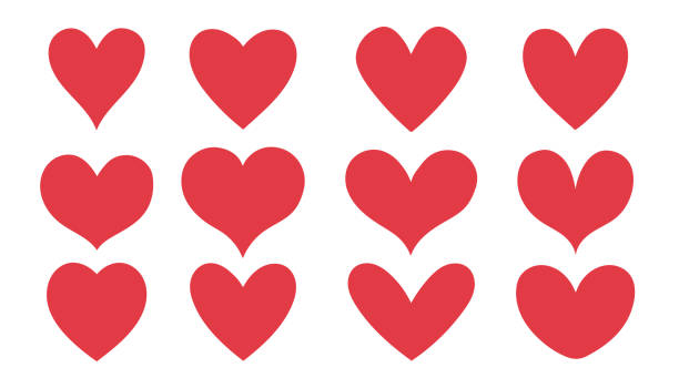 hearts set. hand drawn hearts. design elements for valentines day. vector illustration - heart 幅插畫檔、美工圖案、卡通及圖標