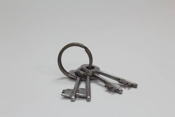 istock Bunch of keys isolated on a white background 1455247372