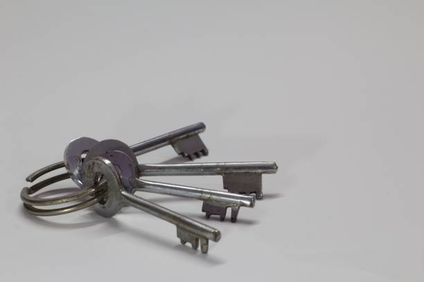 istock Bunch of keys isolated on a white background 1455247376