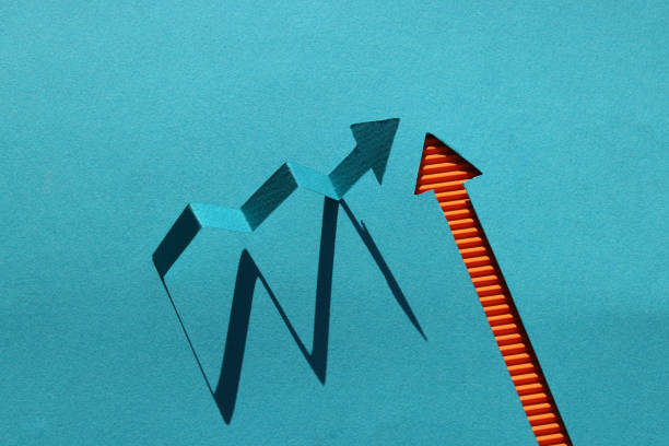 Arrow shapes on paper background