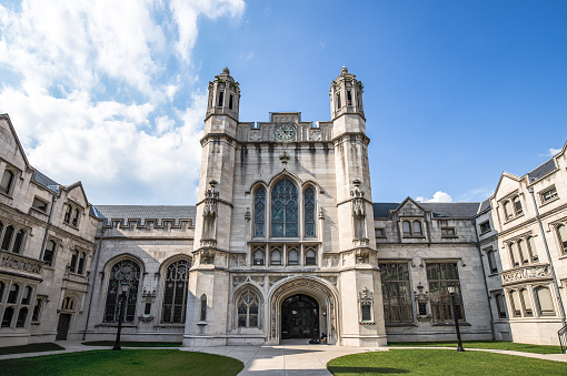 Louisville, KY, USA - July 23, 2018: Seminary Hall, constructed in 1909, is currently part of Jefferson Community & Technical College and is listed on the National Register of Historic Places.