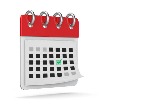 Calendar numbers on paper with colored filters