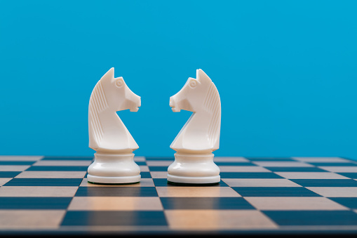 King is leader strategy ideas concept business. Golden chess board game business, leader with success.