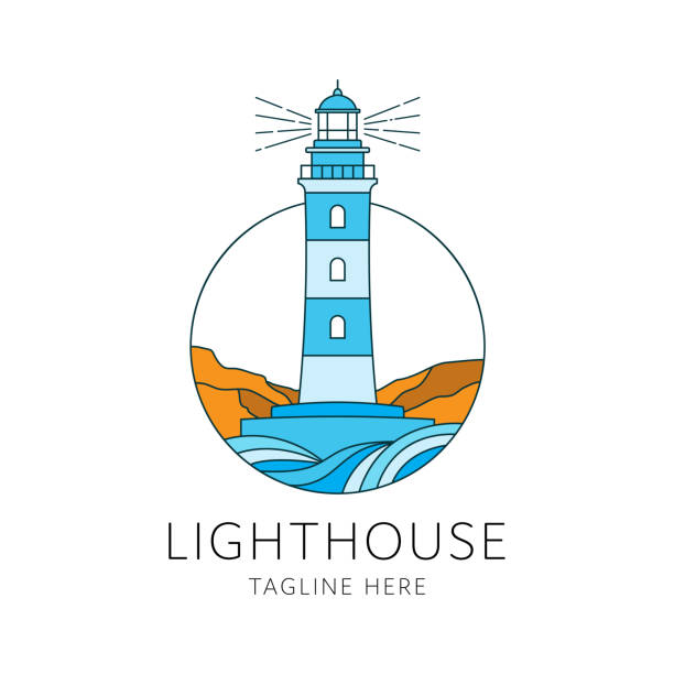 illustrations, cliparts, dessins animés et icônes de illustration vectorielle de phare - lighthouse nautical vessel symbol harbor