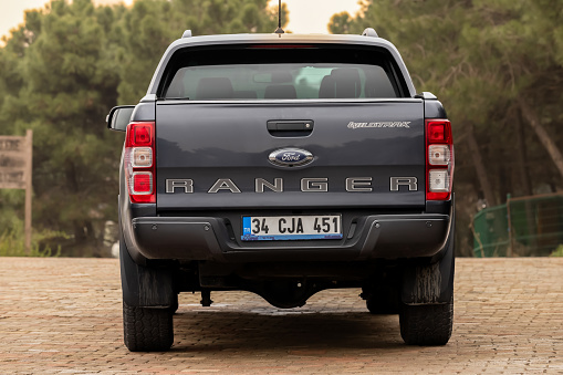 Istanbul, Turkey - January 6 2023 : Ford Ranger is a range of pickup trucks manufactured and marketed by Ford.