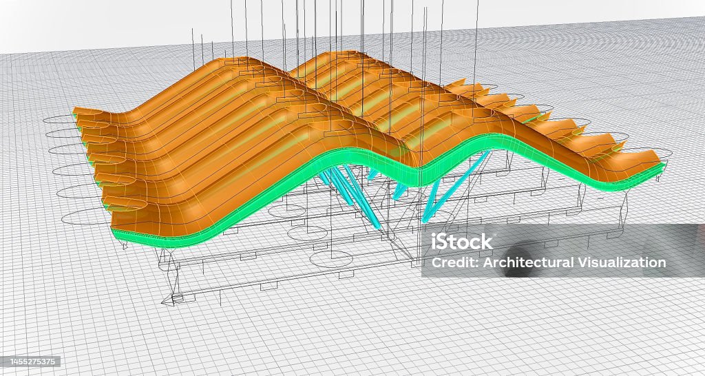 3d Model Computer Software Program Of T4 Airport Madrid Building ...