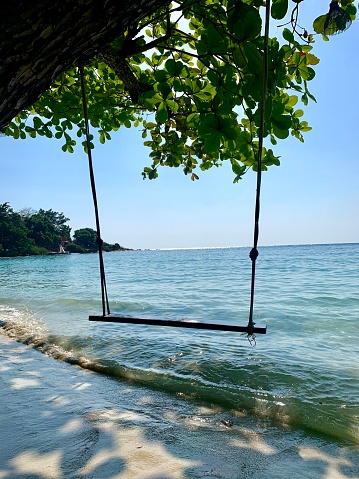 Beautiful beach swing