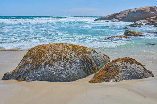 Round stones at a beach in South Africa