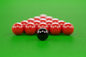 Snooker Concept - Pool Balls On Green Pool Table