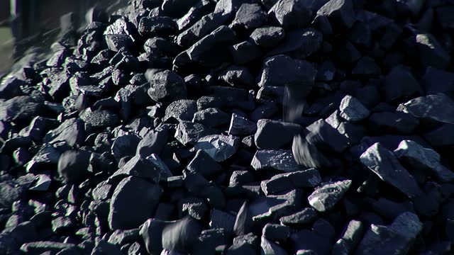 Coal Heap, Large Pile of Coal Chunks in a Coal Mine in Patagonia, Argentina. 4K Resolution.