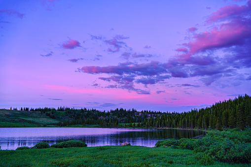 istock Mountain Lake Colorful Sky 1455283641