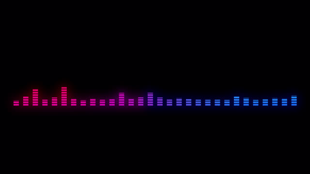 Animated white audio bar spectrum Isolated on transparent background
