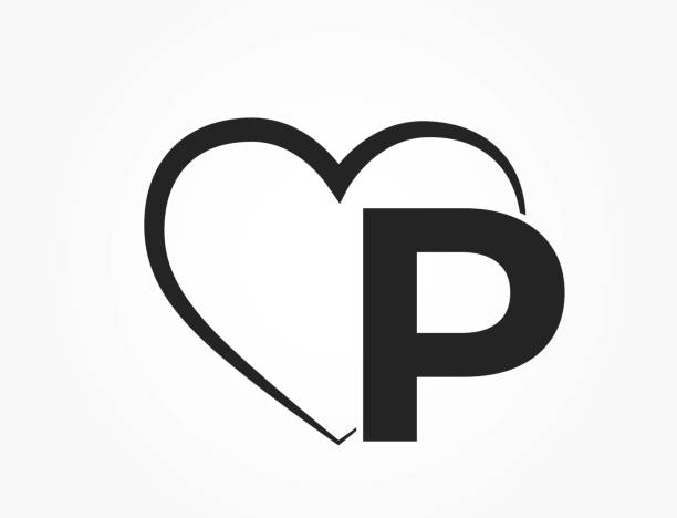 Letter P And Heart Creative Initial Letter For Valentines Day