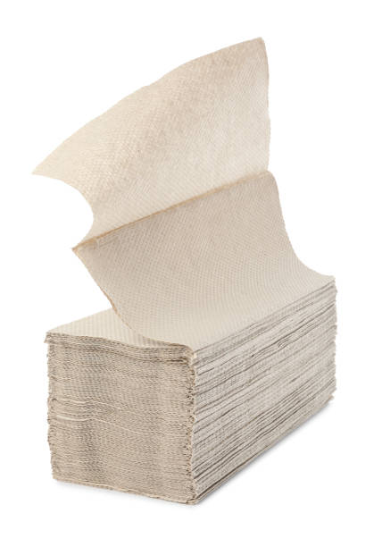 istock Stack of paper towels isolated on white 1455287364