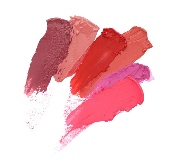 istock Collection of colorful lipstick smears on white background 1455290339