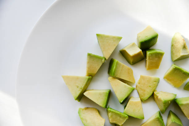 istock Avocado cut into small slices. Avocado salad. Peeled avocado on a plate. 1455290810