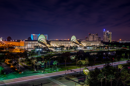 Orlando, Florida - January 1, 2023: The award-winning Orange County Convention Center is the second largest convention facility in the United States. Each year the OCCC attracts more than 230 events to the Central Florida area.