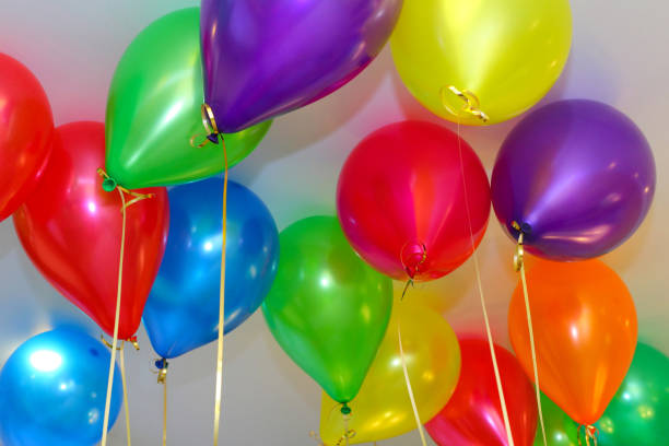 istock Balloons of different bright colors, festive interior decoration 1455297556