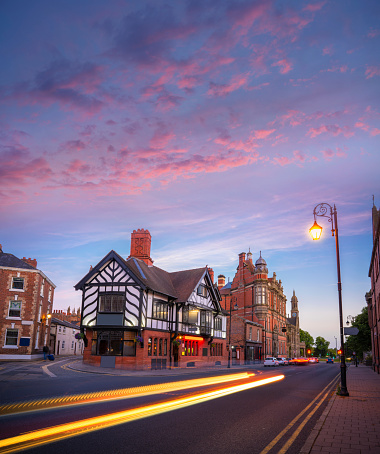 Chester at sunset in England UK United Kingdom