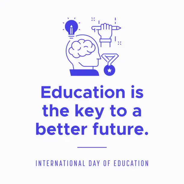 Vector illustration of International Day of Education Social Media Template - 24 January Education Concept Icon Vector
