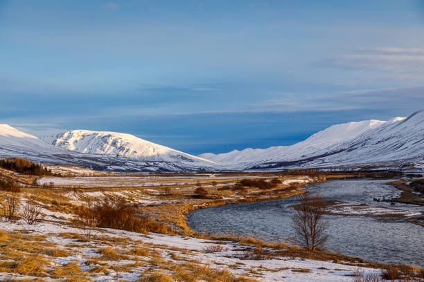 istock Autumn landscape by the river Fnjoska, Iceland 1455302973