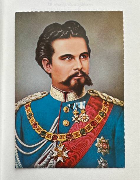 ilustrações, clipart, desenhos animados e ícones de rei ludwig ii da baviera, retrato em uniforme formal com medalhas - king ludwig