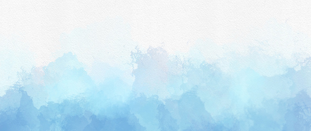 watercolor border in blue color tone on white grunge canvas paper use as banner background template. abstract artistic watercolor art hand paint on white background.