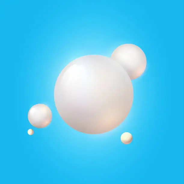Vector illustration of Vector set 3d sphere. Realistic glossy 3d balls.
