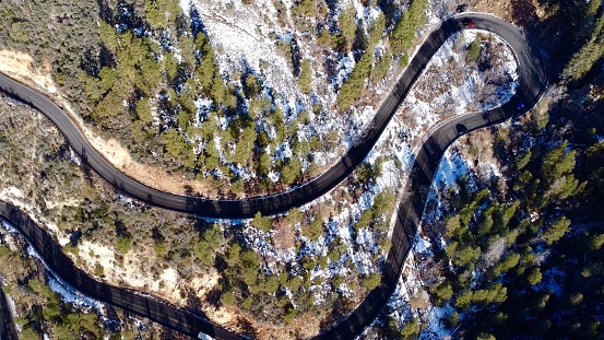 Highway 89A switchbacks through Oak Creek Canyon from Flagstaff to Sedona Arizona