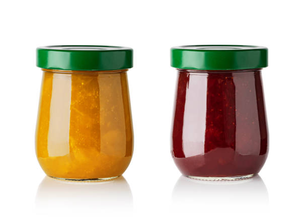 istock Jars of jam isolated on white background 1455314581