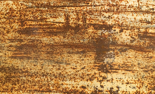 Empty old steel plate that is corroded until rust background, detail and texture